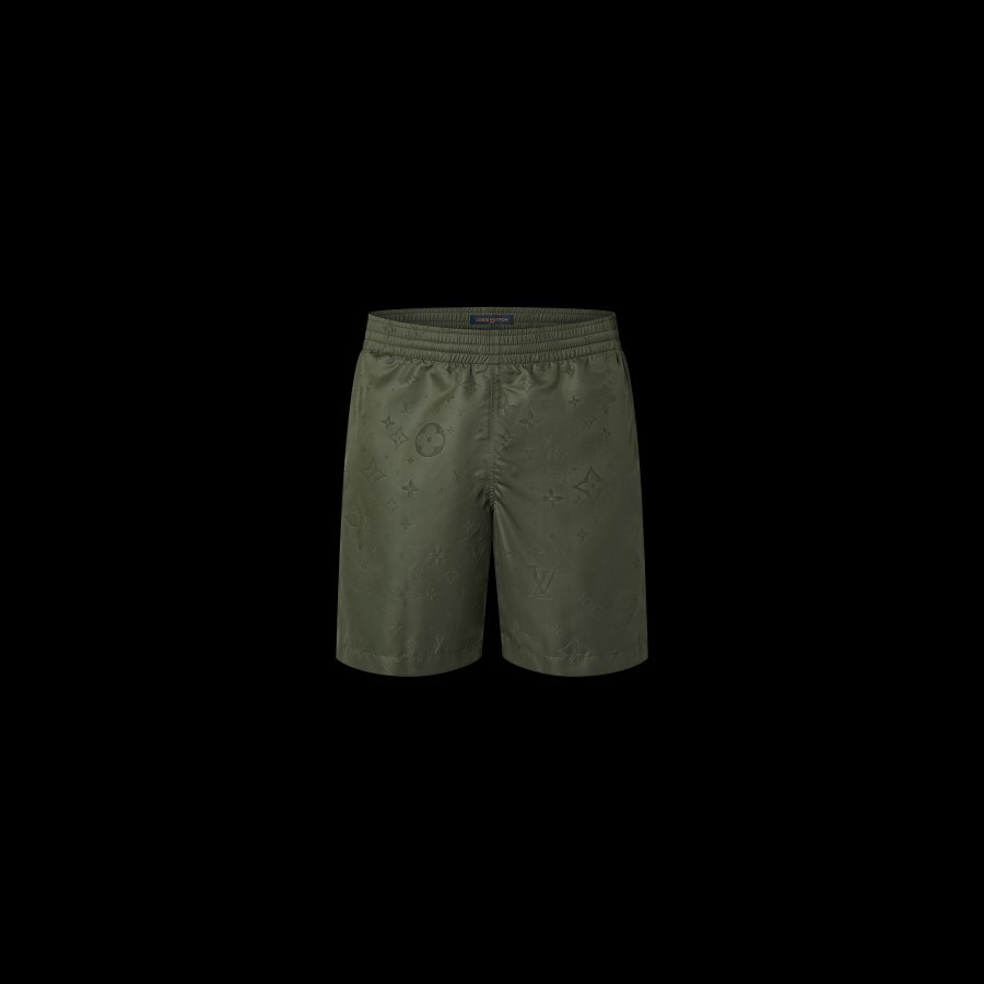 Louis Vuitton Lvse 3D Pocket Monogram Board Shorts, Green, XL